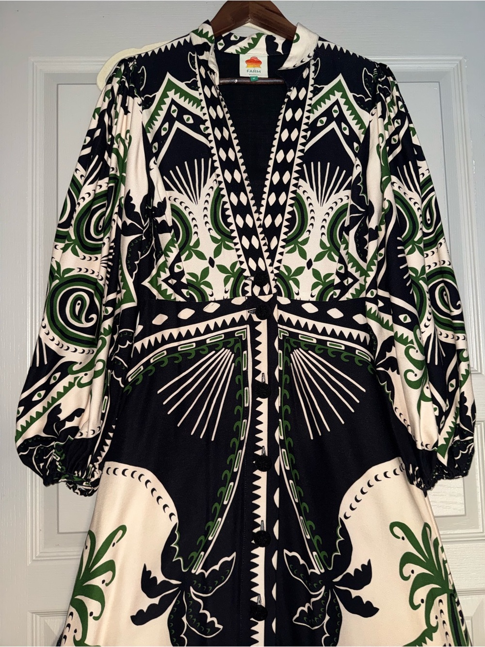 FARM Rio Black Scarf Maxi Dress Medium - Picture 4 of 8